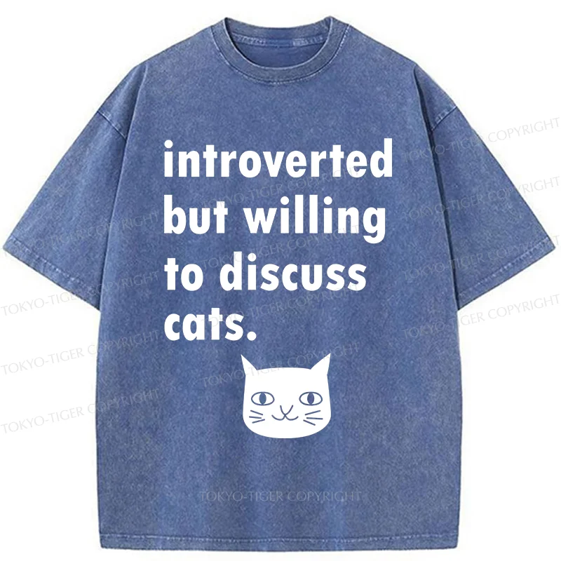 Tokyo-Tiger Actively Discuss Cats Washed T-Shirt