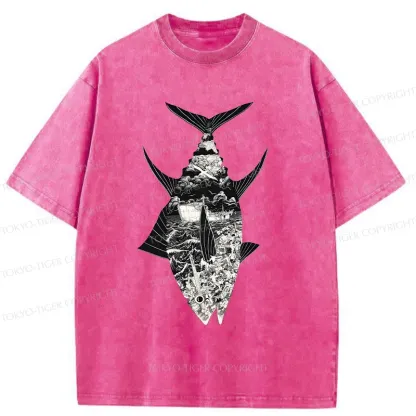 Tokyo-Tiger Tuna Art Washed T-Shirt