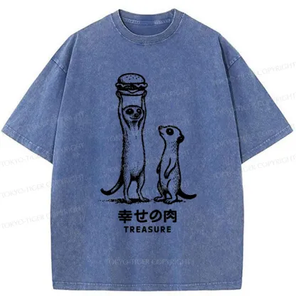 Tokyo-Tiger Meerkats' Favorite Burger Washed T-Shirt