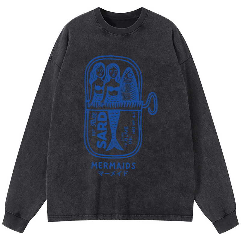 Tokyo-Tiger Mermaid Can Washed Long Sleeve T-Shirt