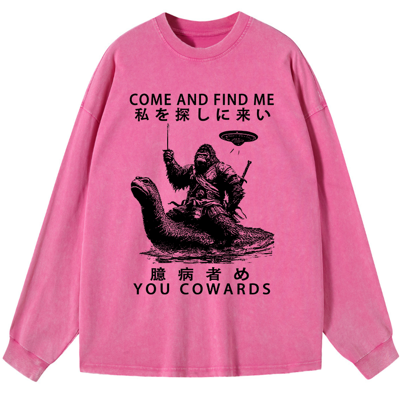 Tokyo-Tiger Can You Find Us Washed Long Sleeve T-Shirt