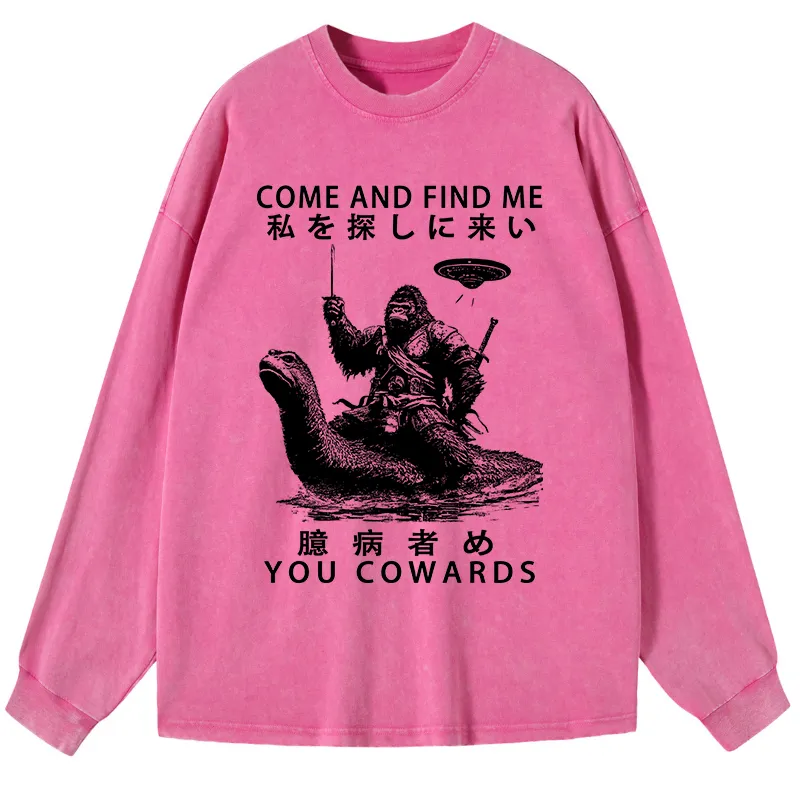 Tokyo-Tiger Can You Find Us Washed Long Sleeve T-Shirt