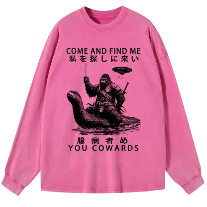 Tokyo-Tiger Can You Find Us Washed Long Sleeve T-Shirt