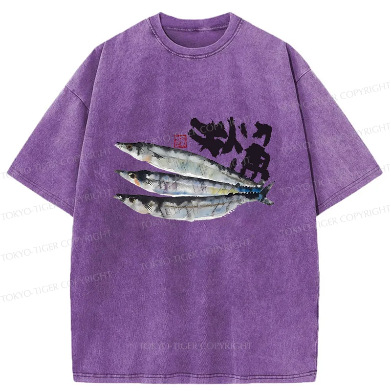 Tokyo-Tiger Pacific Saury Washed T-Shirt
