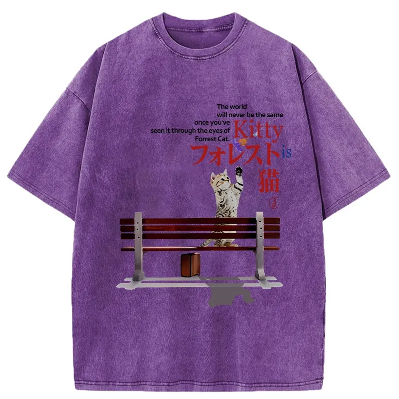 Tokyo-Tiger Forrest Cat's Perspective Washed T-Shirt