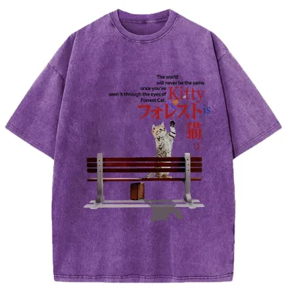 Tokyo-Tiger Forrest Cat's Perspective Washed T-Shirt