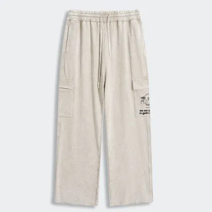 Tokyo-Tiger Sad Dog Funny Washed Utility Sweatpants