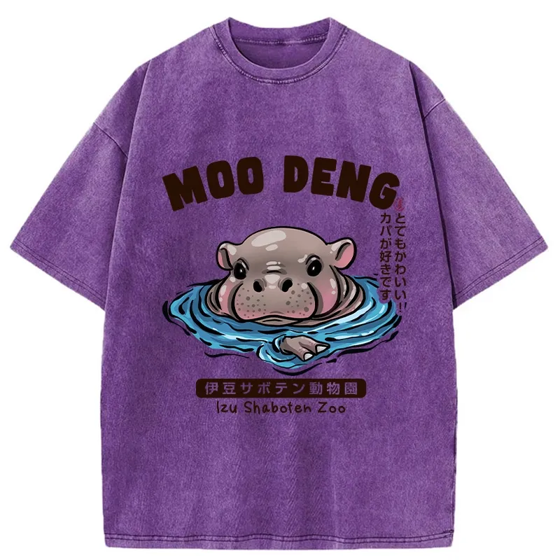 Tokyo-Tiger Relaxed Hot Spring Moo Deng Washed T-Shirt
