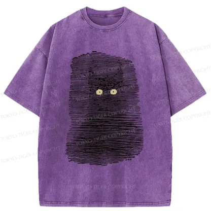 Tokyo-Tiger Cat In The Dark Washed T-Shirt