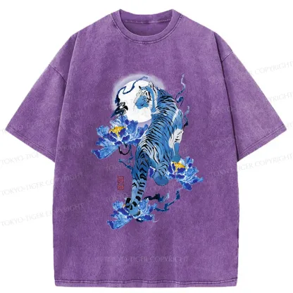 Tokyo-Tiger Japan Blue Tiger Washed T-Shirt