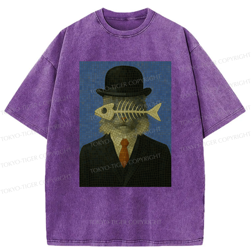 Tokyo-Tiger Fishbone Gentleman Maine Coon Washed T-Shirt