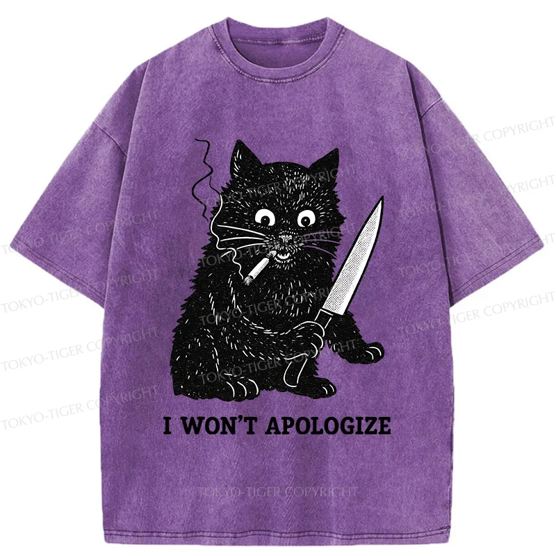 Tokyo-Tiger Cat Don't Apologize Washed T-Shirt