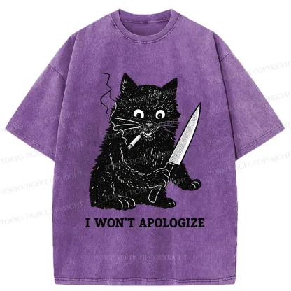 Tokyo-Tiger Cat Don't Apologize Washed T-Shirt