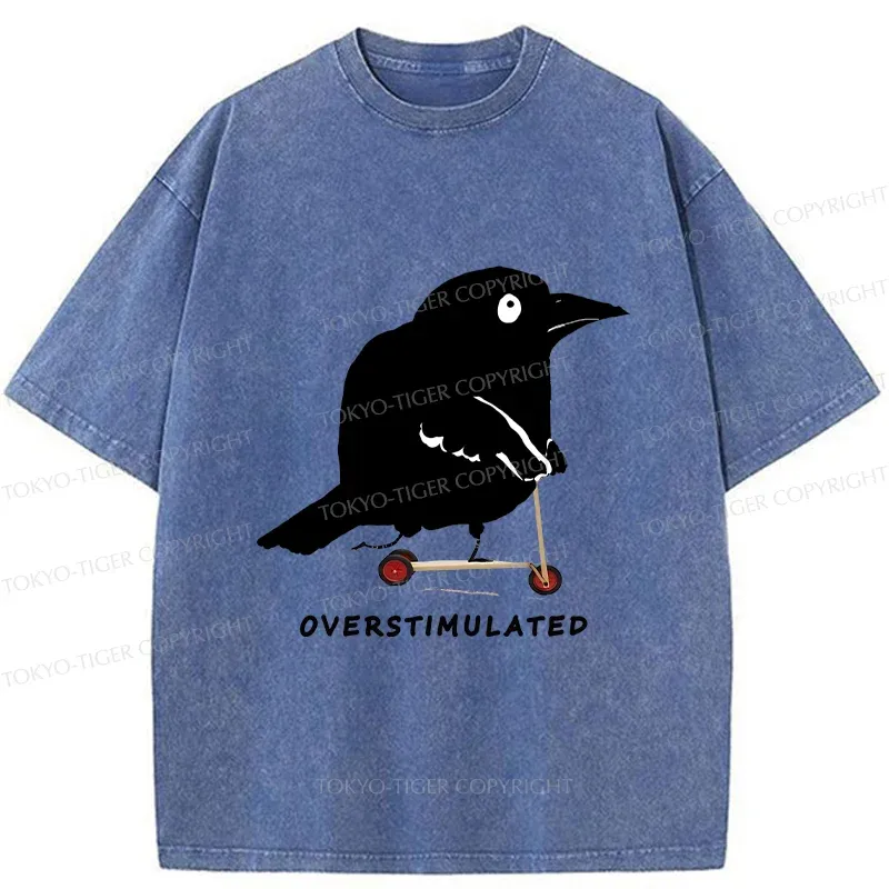 Tokyo-Tiger Bird Are Overstimulated Washed T-Shirt