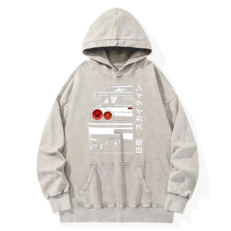 Tokyo-Tiger Nissan Skyline GTR R34 Washed Hoodie