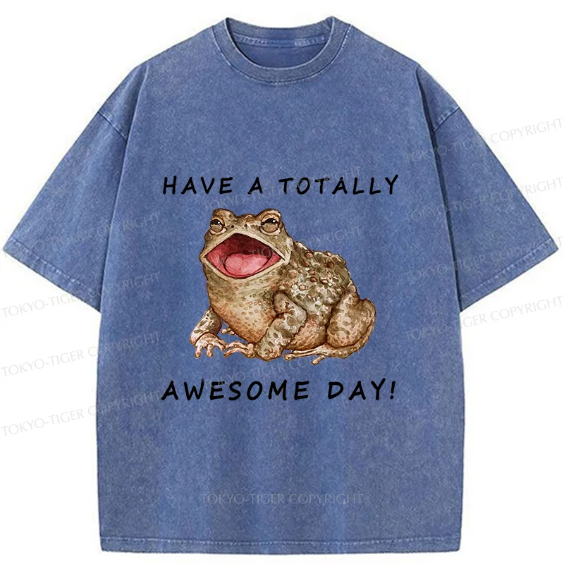 Tokyo-Tiger Toad Is Very Happy Washed T-Shirt