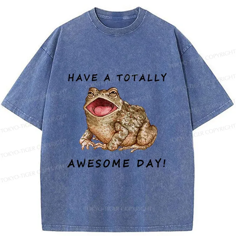 Tokyo-Tiger Toad Is Very Happy Washed T-Shirt