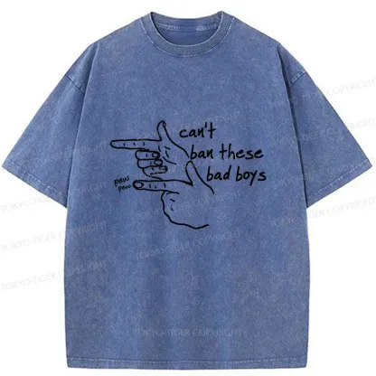 Tokyo-Tiger Funny Gestures Washed T-Shirt