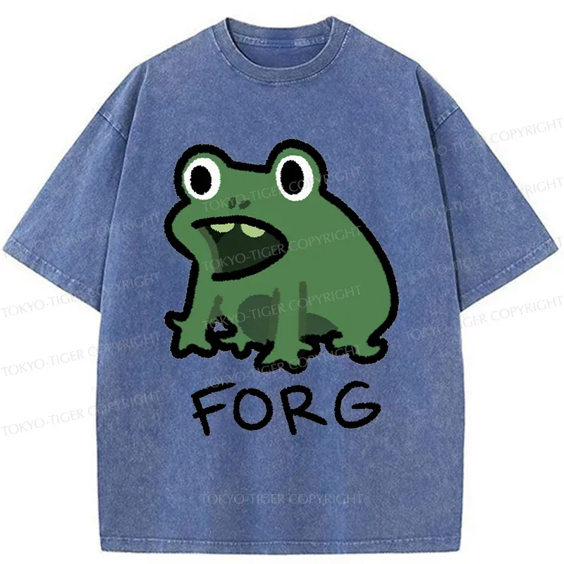 Tokyo-Tiger Funny Forg Japan Washed T-Shirt