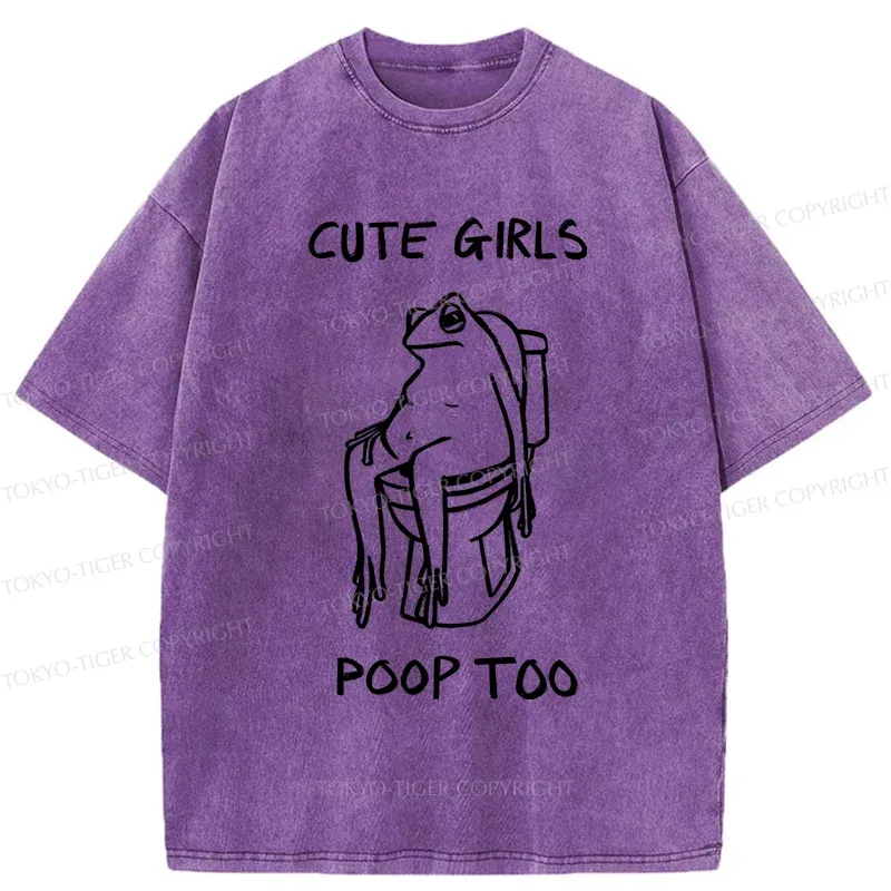 Tokyo-Tiger Pooping Frog Washed T-Shirt