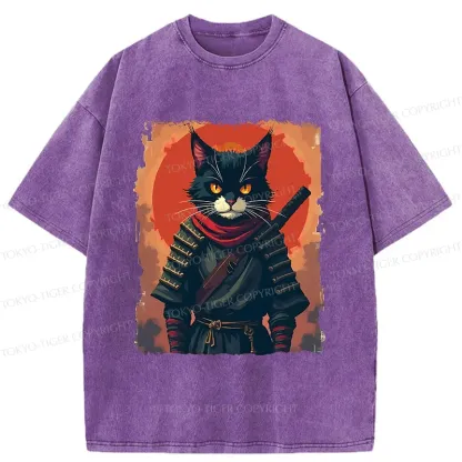 Tokyo-Tiger Handsome Cat Ninja Washed T-Shirt