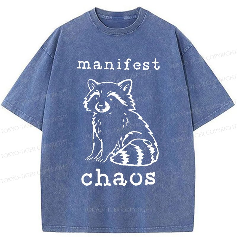Tokyo-Tiger Manifest Chaos Raccoon Washed T-Shirt