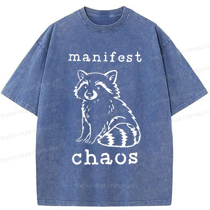 Tokyo-Tiger Manifest Chaos Raccoon Washed T-Shirt Sale