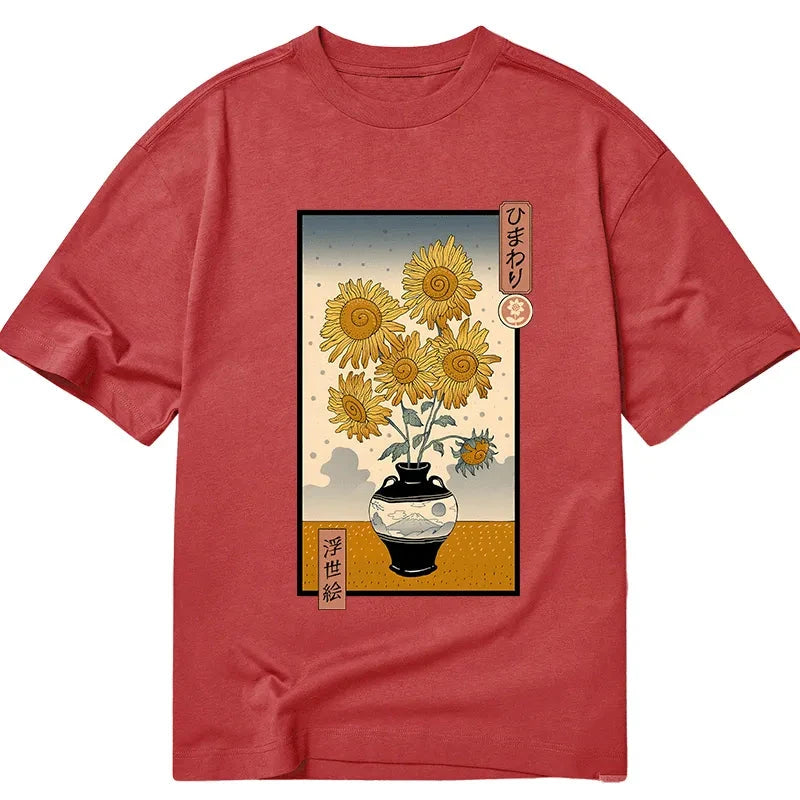 Tokyo-Tiger Sunflowers Ukiyo-e Classic T-Shirt
