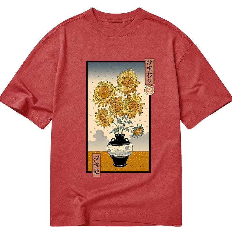 Tokyo-Tiger Sunflowers Ukiyo-e Classic T-Shirt