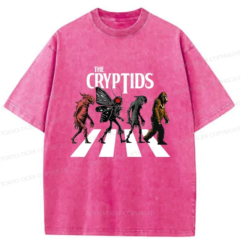 Tokyo-Tiger Monsters Crossing The Road Washed T-Shirt