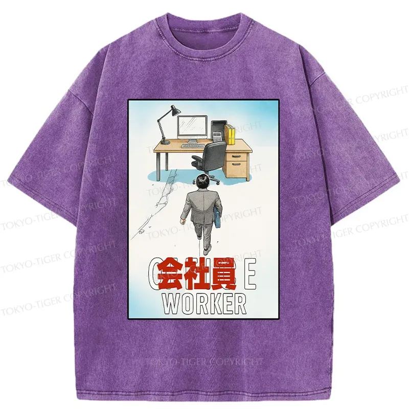 Tokyo-Tiger Worker Return To Their Workstation Washed T-Shirt