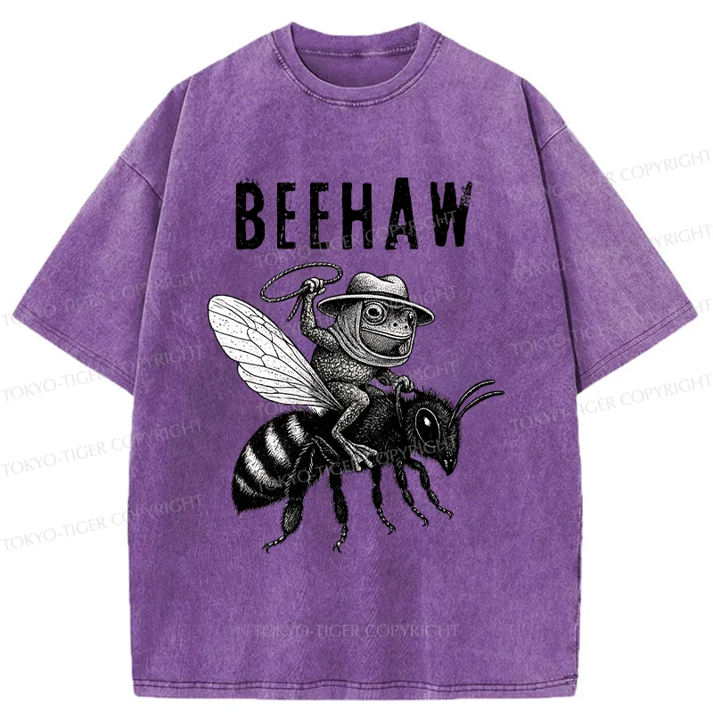 Tokyo-Tiger Beehaw Funny Washed T-Shirt