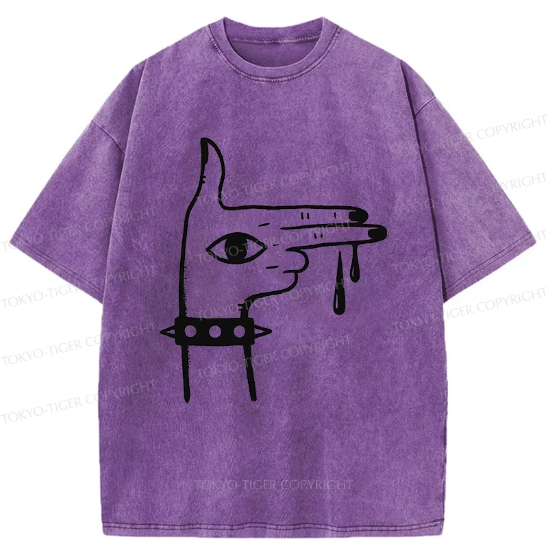 Tokyo-Tiger Rock Gesture Washed T-Shirt