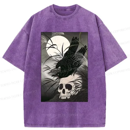 Tokyo-Tiger Ukiyoe Crow Washed T-Shirt