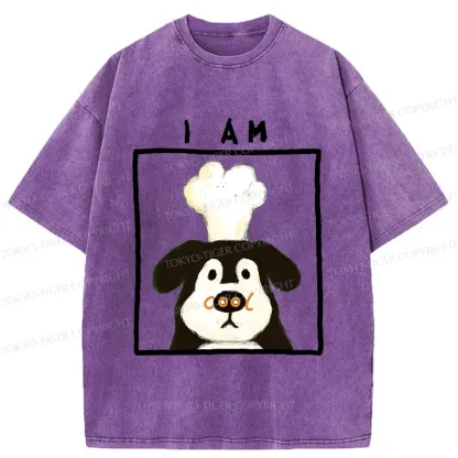 Tokyo-Tiger Cool Dog Chef Washed T-Shirt