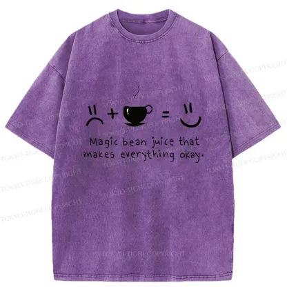 Tokyo-Tiger Magic Coffee Beans Washed T-Shirt