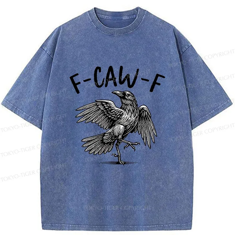 Tokyo-Tiger Crow's Cry Funny Washed T-Shirt