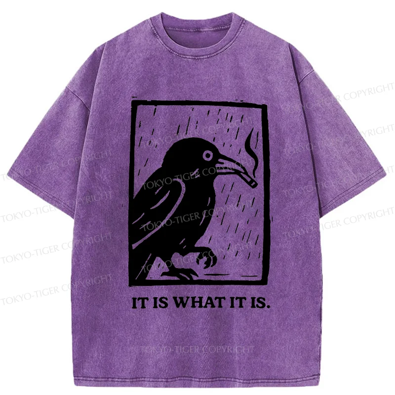 Tokyo-Tiger Smoking Crow Washed T-Shirt