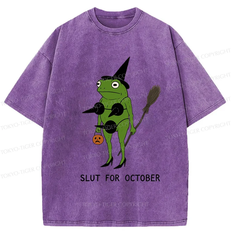 Tokyo-Tiger Halloween Frog Witch Washed T-Shirt