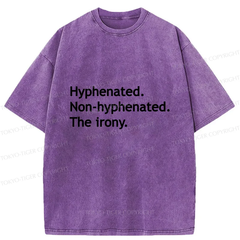 Tokyo-Tiger Hyphenated Funny Washed T-Shirt