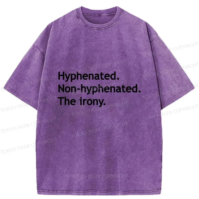 Tokyo-Tiger Hyphenated Funny Washed T-Shirt