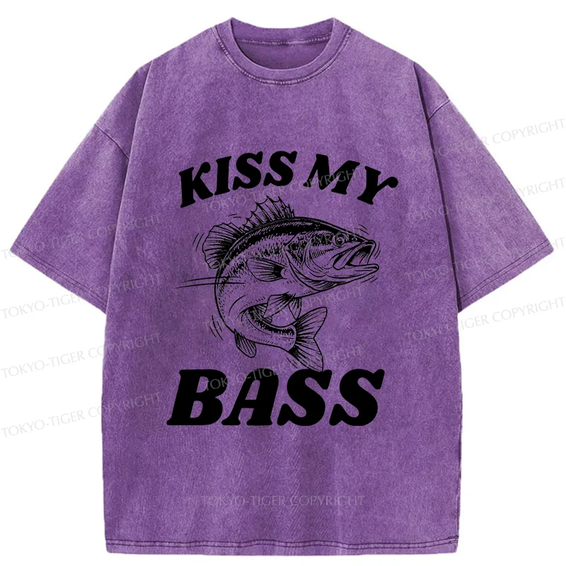 Tokyo-Tiger Bass Pun Funny Washed T-Shirt