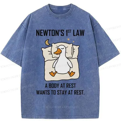 Tokyo-Tiger Sleeping Duck funny Washed T-Shirt