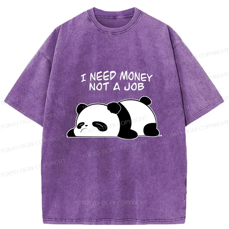 Tokyo-Tiger Lazy Panda Washed T-Shirt