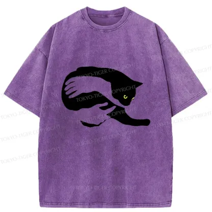 Tokyo-Tiger Holding A Cat Washed T-Shirt