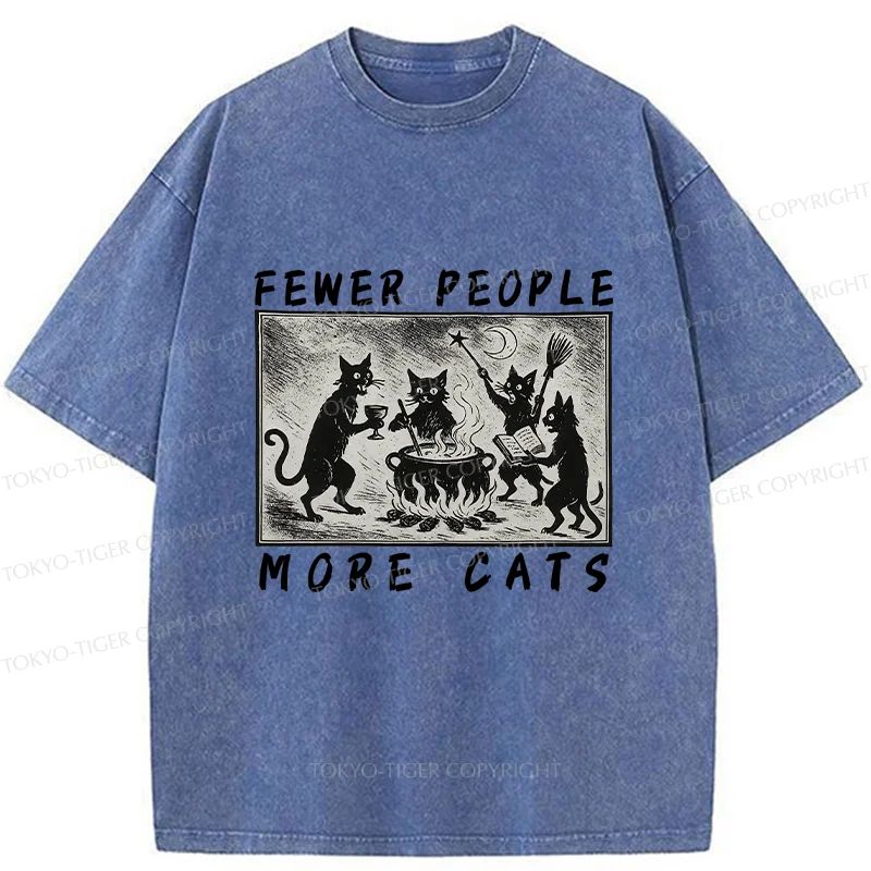 Tokyo-Tiger More Cats Funny Washed T-Shirt
