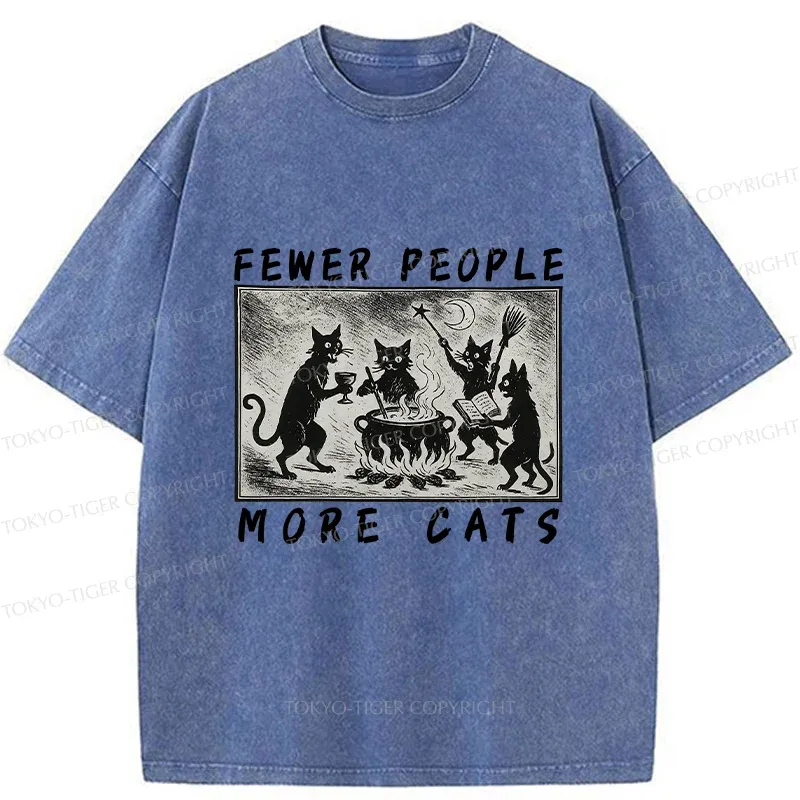Tokyo-Tiger More Cats Funny Washed T-Shirt