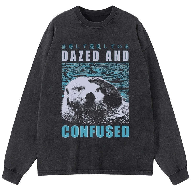 Tokyo-Tiger Question The Otter Japanese Washed Long Sleeve T-Shirt Sale