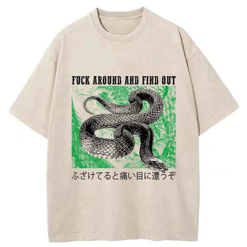 Tokyo-Tiger Cold And Heartless Snake Washed T-Shirt Sale