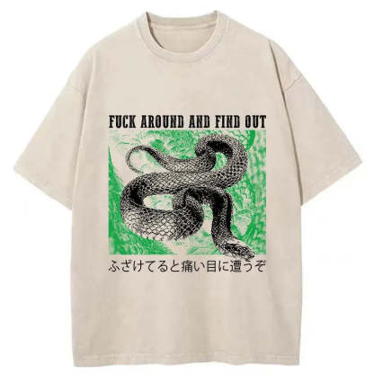 Tokyo-Tiger Cold And Heartless Snake Washed T-Shirt